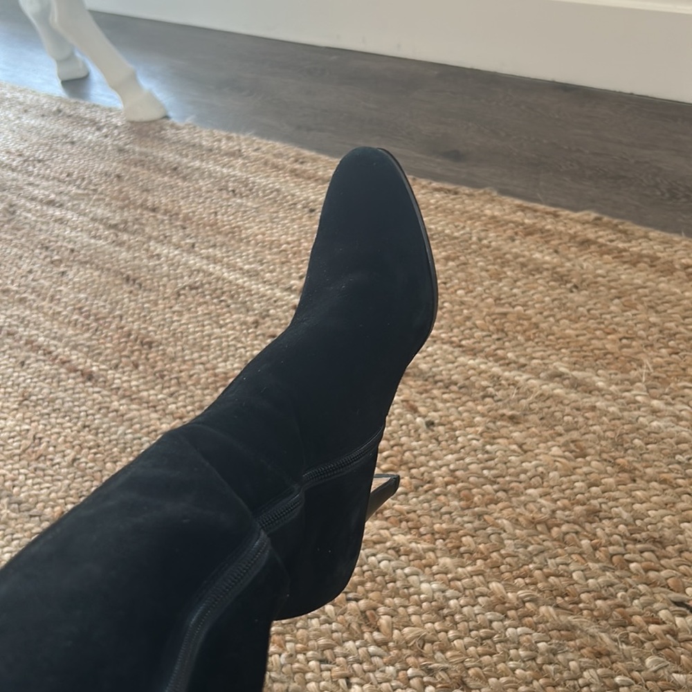 Cole Haan Black Suede Knee High Boots size 8 Nike Air Footbed